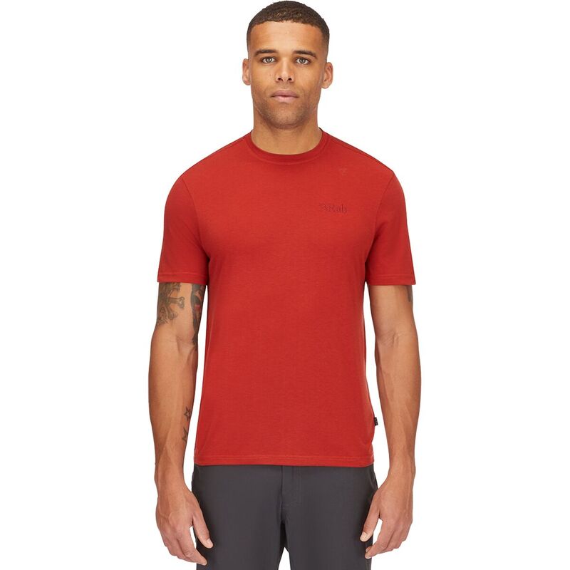 優しいこと メンズ トップス プルオーバー ロゴタイプ Rab Crimp Logo T-Shirt - Men\u0027s Tuscan Red 赤いこと