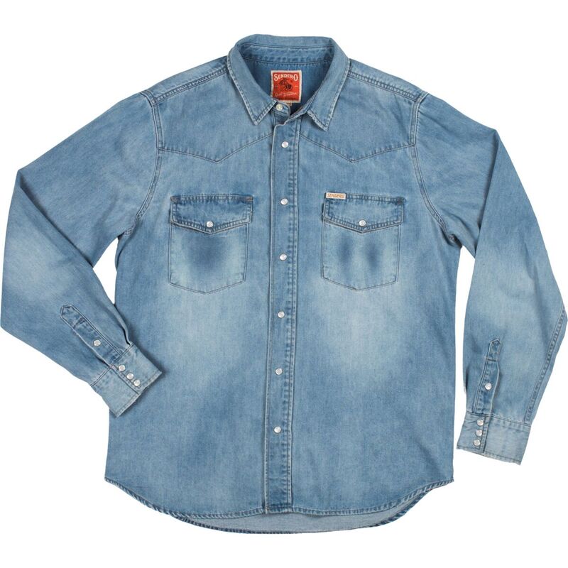 センデロプロビジョンズ メンズ トップス シャツ Sendero Provisions Co. The Wyatt Pearl Snap Shirt - Men's Vintage Denim デニム|ReVida 店