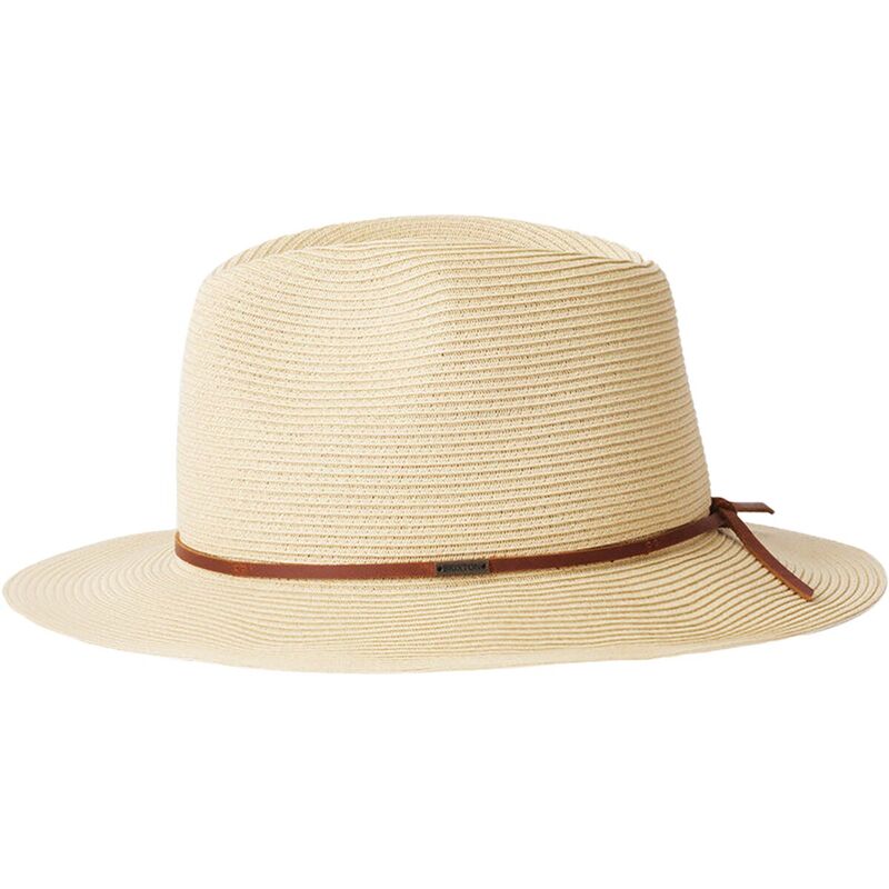 ブリクス英トン メンズ 佩び物 かぶり笠 Brixton Wesley Straw Packable Fedora Tan タン