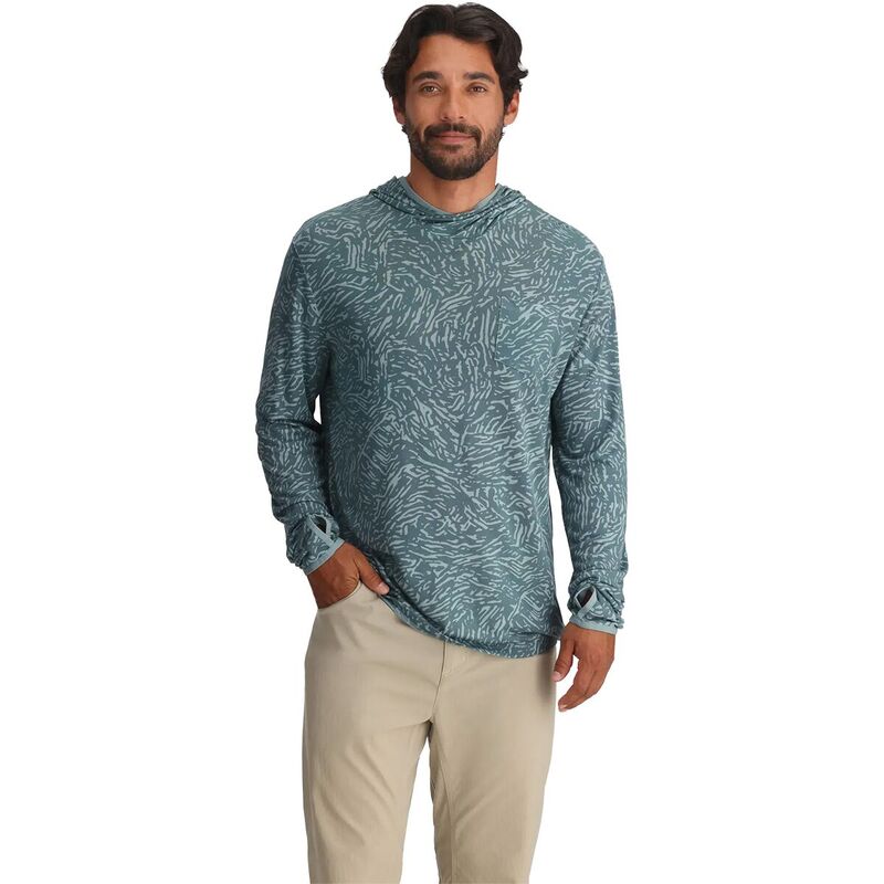 無償性 飛球 メンズ アウター パーカー・スウェット Free Fly Lightweight Hoodie - Men\u0027s Tidal Flow Print Stormy Sea