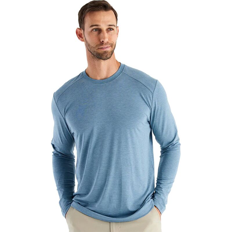 無償性 飛球 メンズ トップス プルオーバー 長袖 Free Fly Shade Long-Sleeve Top - Men\u0027s Heather Slate Blue スレート