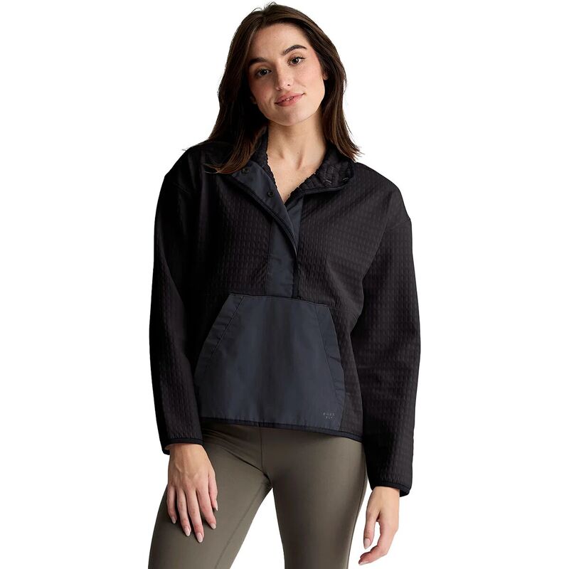 無償性 飛球 レディース アウター 上衣・上衣 フリース Free Fly Gridback Fleece Snapullover - Women\u0027s Black 黒いこと