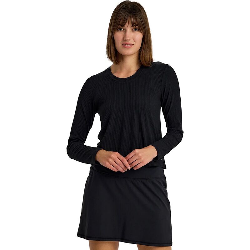 フリー フライ レディース トップス Tシャツ リブ 長袖 Free Fly Ribbed Long-Sleeve Shirt - Women's Black ブラック|ReVida 店
