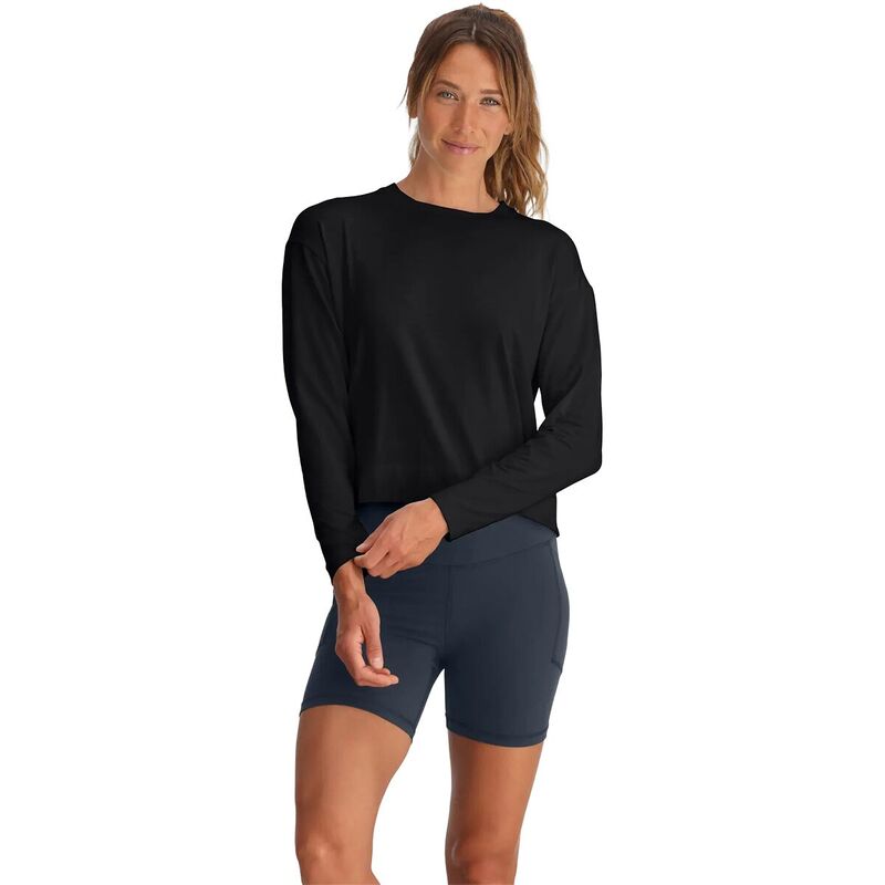 無償性 飛球 レディース トップス プルオーバー 長袖 Free Fly Shade Crossover Long-Sleeve Top - Women\u0027s Black 黒いこと