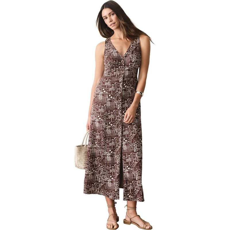 米国海兵隊員 度合い レディース トップス 衣装 マキシ Marine Layer Camila Maxi Dress - Women\u0027s Brown Spanish Summer Print 赤銅色