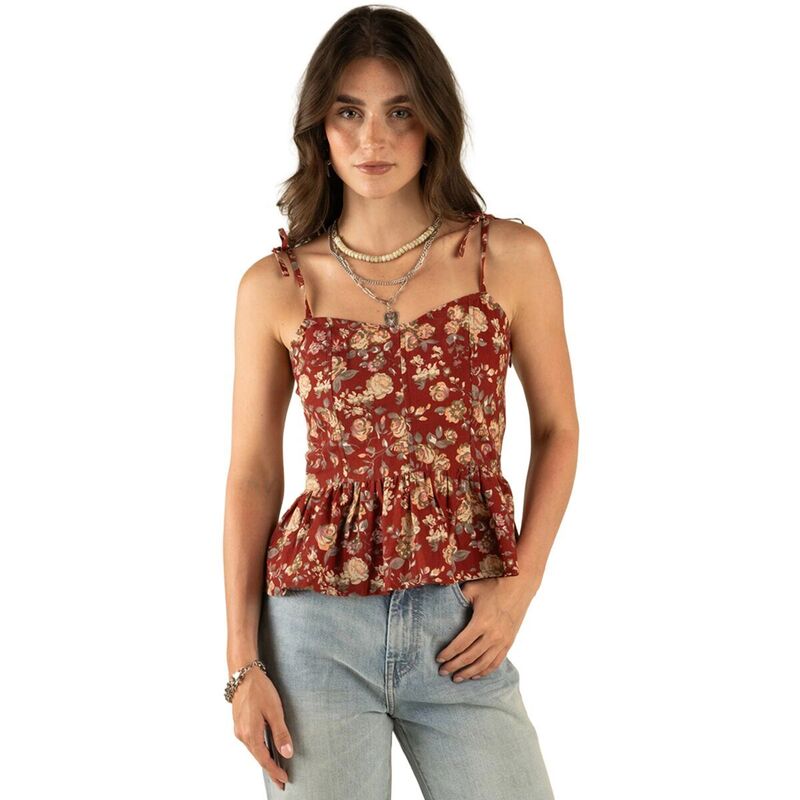センデロプロビジョンズ レディース トップス 貯蔵タンクいの一番 Sendero Provisions Co. Clementine Tie Top - Women\u0027s Texas Rose/Red 赤いこと