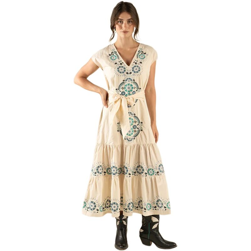 センデロプロビジョンズ レディース トップス ワンピース Sendero Provisions Co. Themilia Dress - Women's Ivory/Teal アイボリー｜ReVida 店