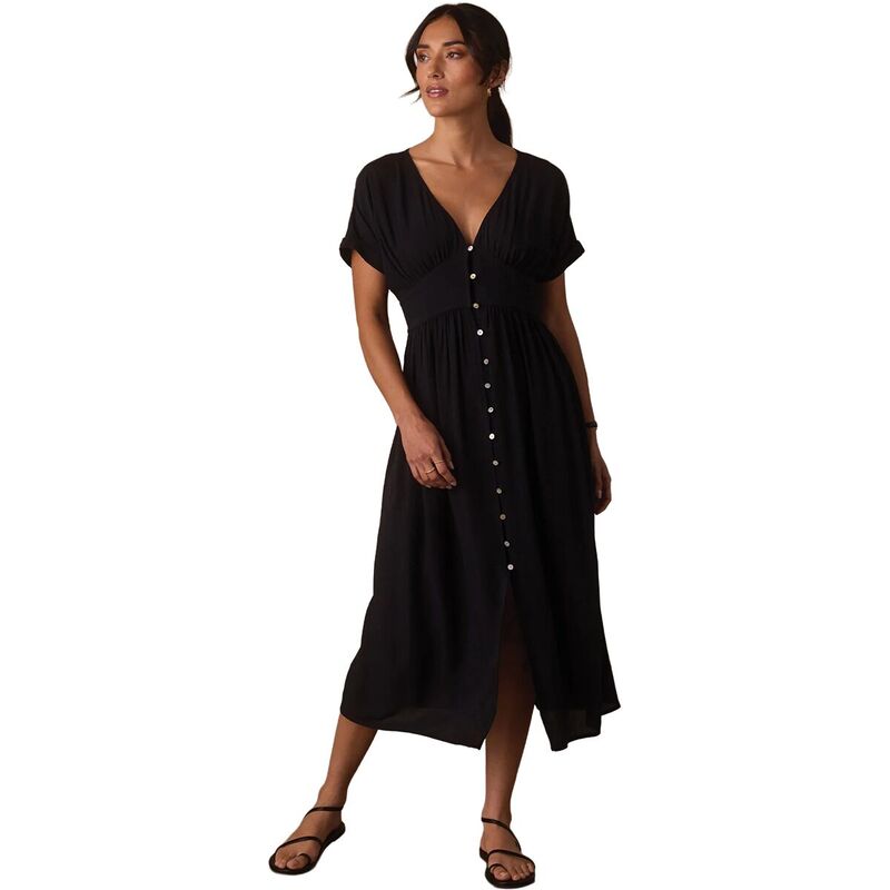 並大抵ブランド名 レディース トップス 衣装 縮緬 MIDI The Normal Brand Aria Crepe Midi Dress - Women\u0027s Black 黒いこと