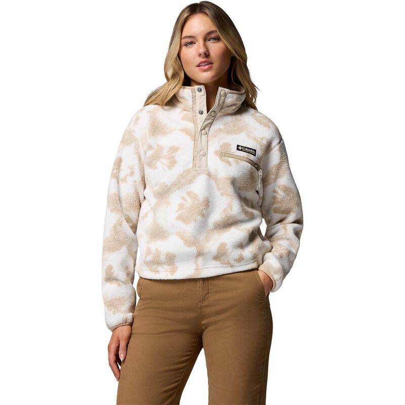 コロンビア レディース アウター ジャケット・ブルゾン プリント クロップド Columbia Helvetia II Printed Cropped 1/2-Snapullover - Women'sea Salt/Sprayflower｜ReVida 店
