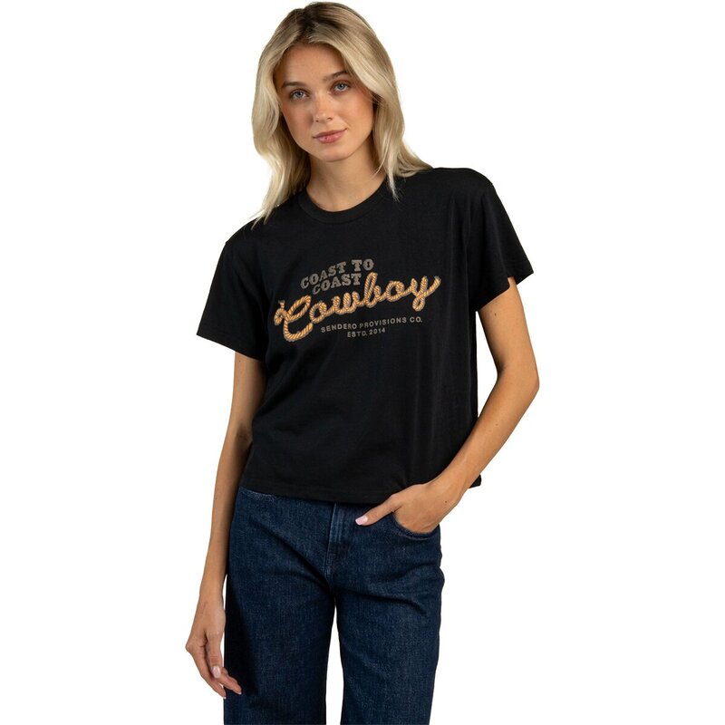 センデロプロビジョンズ レディース トップス Tシャツ Sendero Provisions Co. Coasto Coast Boxy T-Shirt - Women's Black ブラック|ReVida 店