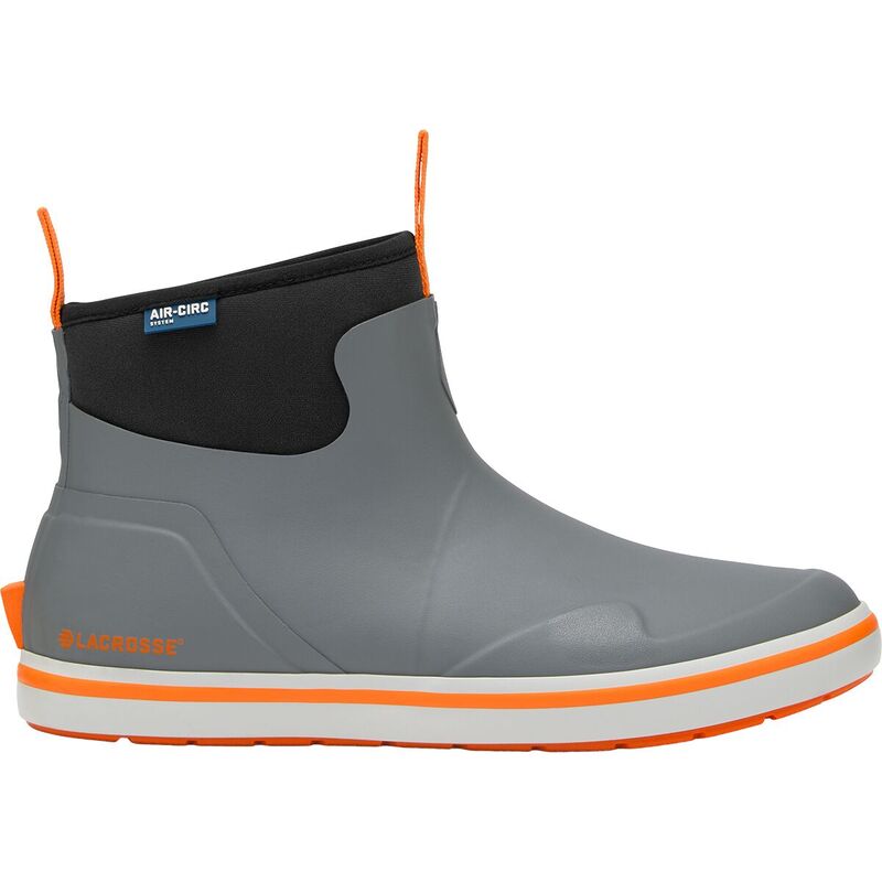 ラクロス メンズ シューズ ブーツ・レインブーツ LaCrosse Alpha Deck 6in Boot - Men's Gray/Orange グレー｜ReVida 店