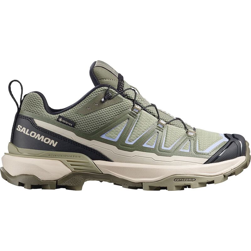 サロモン レディース シューズ スニーカー Salomon X Ultra 360 Edge GTX Hiking Shoe - Women's Tea/Deep Lichen Green/Brunnera Blue ブルー｜ReVida 店