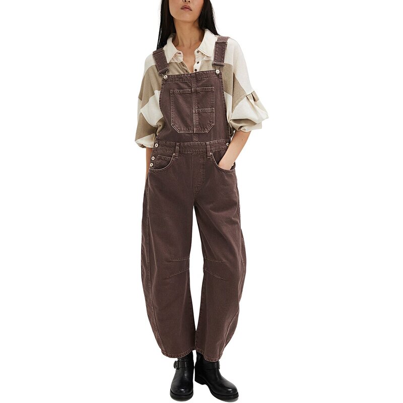 フリーピープル レディース ボトムスカート オーバーオール Free People Good Luck Overall - Women's Chocolate Mousse チョコレート｜ReVida 店