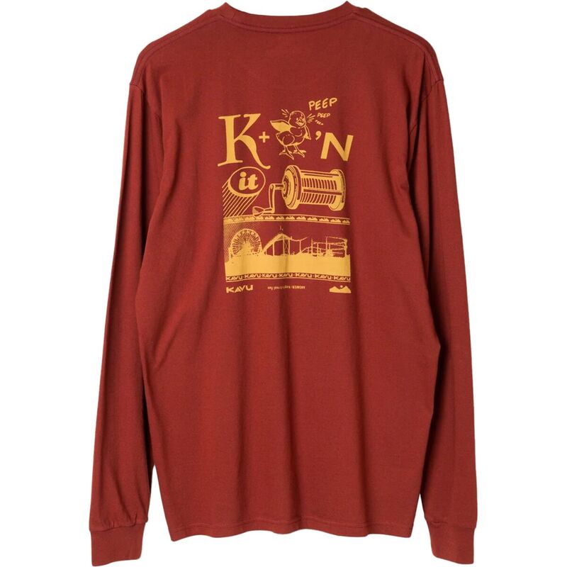 カブー メンズ トップス Tシャツ 長袖 KAVU Puzzle Time Long-Sleeve T-Shirt - Men's Fired Brick|ReVida 店