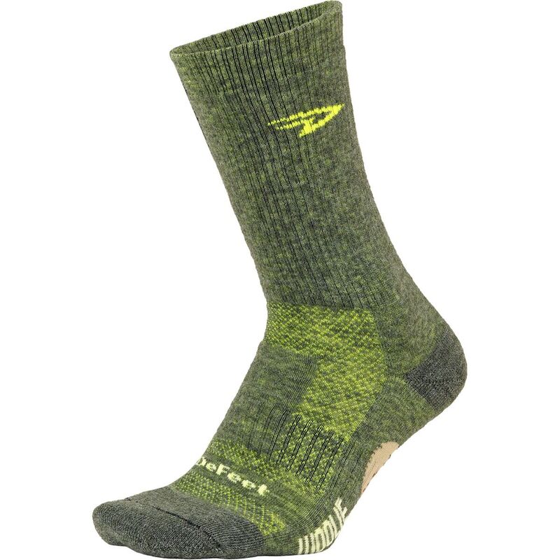 ディフィート メンズ アンダーウェア 靴下 ウール DeFeet Woolie Boolie 6in Sock Loden Green/Neon Yellow イエロー｜ReVida 店