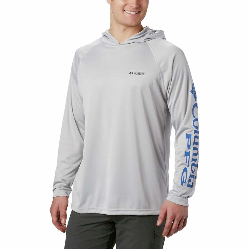 コロンビア メンズ トップス シャツ パーカー Columbia Terminal Tackle Pullover Hoodie - Men's Cool Grey/Vivid Blue Logo グレー｜ReVida 店