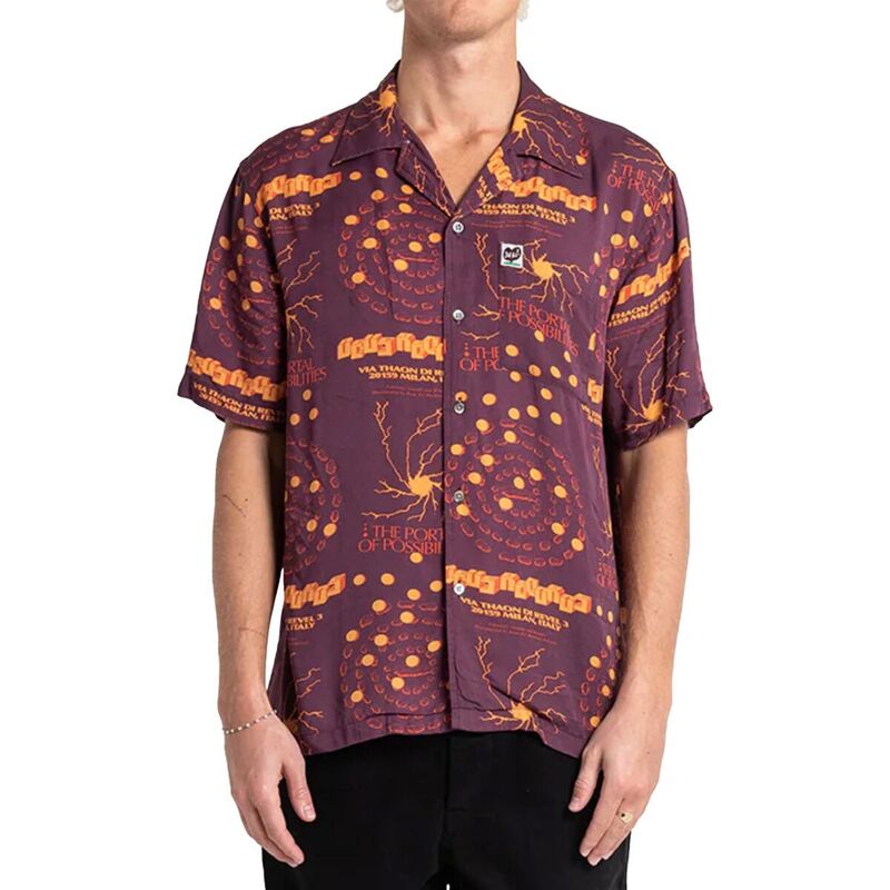 デウス エクス マキナ メンズ トップス シャツ 半袖 Deus Ex Machina Smithson Short-Sleeve Shirt - Men's Maroon マルーン