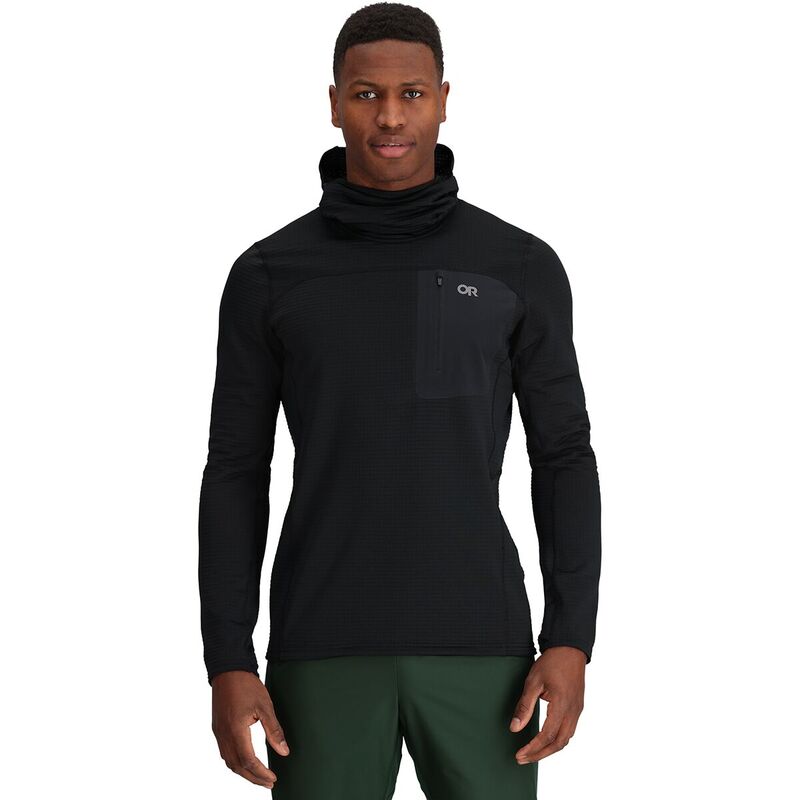 アウトドアリサーチ メンズ アウター ジャケット・ブルゾン フリース パーカー Outdoor Research Vigor Grid Fleece Pullover Hoodie - Men's Black ブラック｜ReVida 店