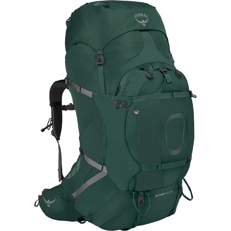 オスプレーパック メンズ 御徒面子 うしろ側風呂敷き包み・背嚢 足し加える大きさ Osprey Packs Aether Plus 100L Backpack Axo Green 緑であること