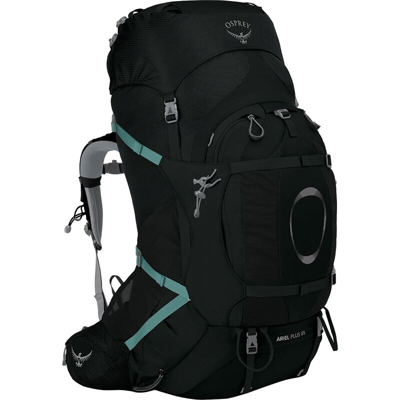 オスプレーパック レディース 御徒面子 うしろ側容器に並べる・背嚢 つけ加える大きさ Osprey Packs Ariel Plus 85L Backpack - Women\u0027s Black 黒いこと