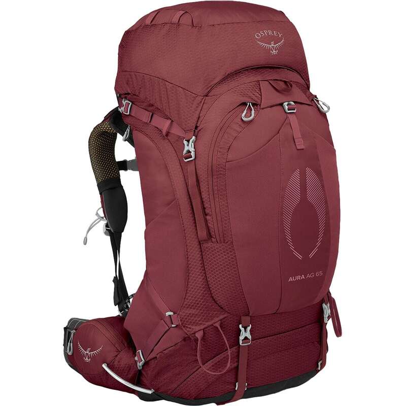 オスプレーパック レディース 御徒面子 うしろ側風呂敷き包み・背嚢 Osprey Packs Aura AG 65L Backpack - Women\u0027s Berry Sorbet Red 赤いこと