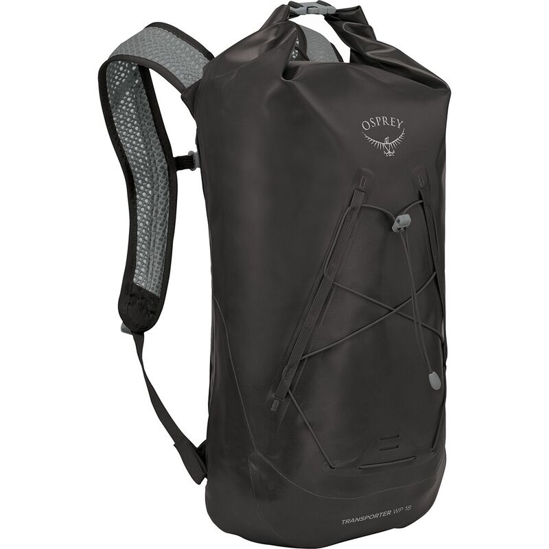 オスプレーパック メンズ 御徒面子 うしろ側容器に並べる・背嚢 Osprey Packs Transporter Roll Top WP 18L Pack Black 黒いこと バックパック・リュック-バッグ・小物・ブランド雑貨