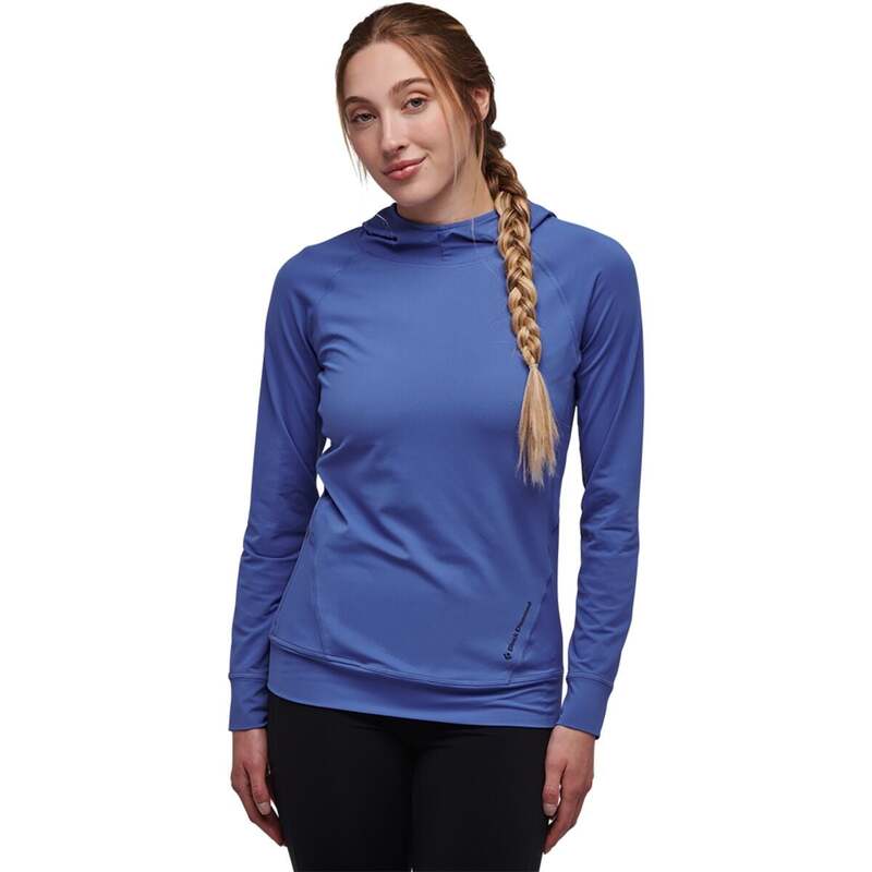 ブラックダイヤモンド レディース トップス Tシャツ 長袖 Black Diamond Alpenglow Hooded Long-Sleeve Shirt - Women's Clean Blue ブルー｜ReVida 店