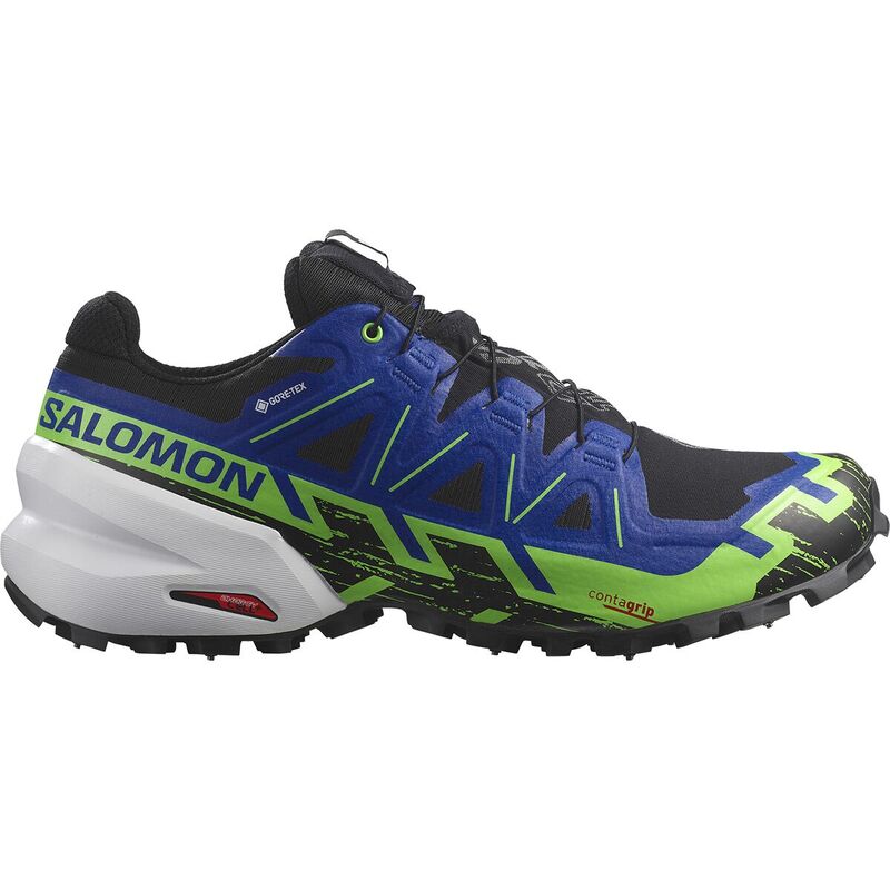 サロモン メンズ シューズ スニーカー Salomon Spikecross 6 GTX Trail Running Shoe Black/Surf The Web/Green Gecko ブラック|ReVida 店