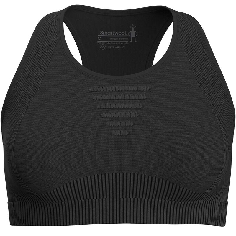 スマートウール レディース アンダーウェア ブラジャー ニット Smartwool Intraknit Racerback Bra - Women's Black Heather ブラック