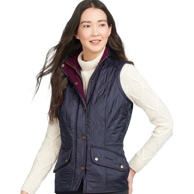 バブアー レディース トップス ベスト ジレ Barbour Cavalry Gilet Vest - Women's Navy/Merlot ネイビー｜ReVida 店 37,570円