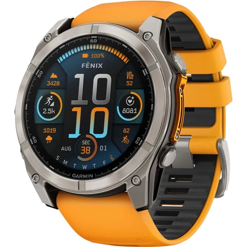 ガーミン メンズ アクセサリー 腕時計 Garmin fenix 8 AMOLED Sapphire Sport Watch Titanium (Spark Orange/Graphite Silicone Band) グラファイト｜ReVida 店