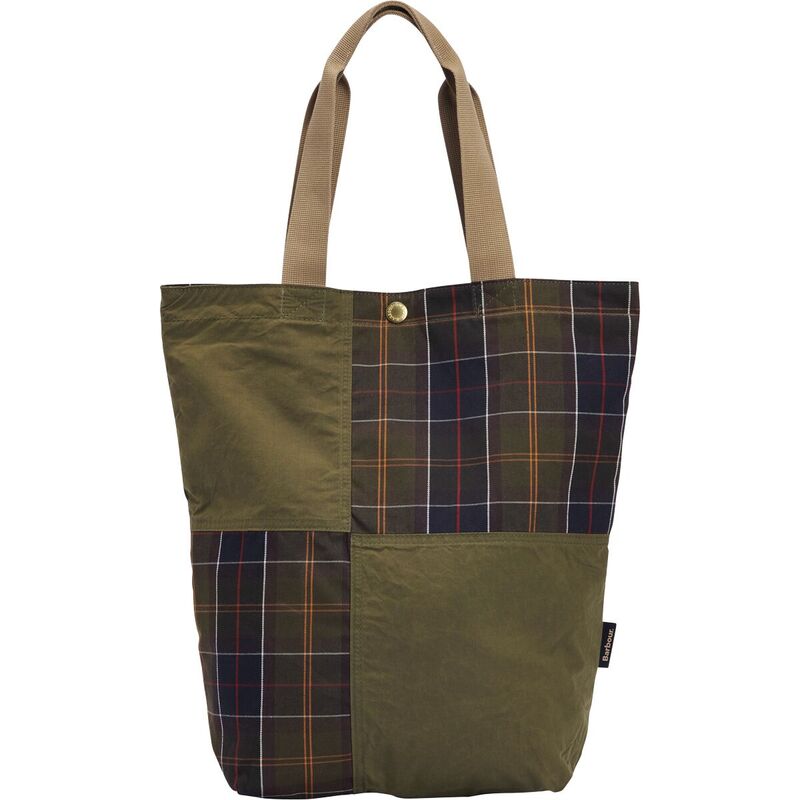 バブアー メンズ 御徒面子 トートバッグ パッチワーク Barbour Transport Patchwork Tote Bag Dusky Green 緑であること