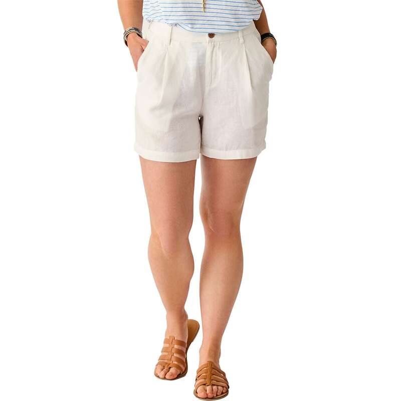 カーブデザイン レディース ボトムス カジュアルパンツ リネン Carve Designs Suki Linen Short - Women's Cloud Chambray