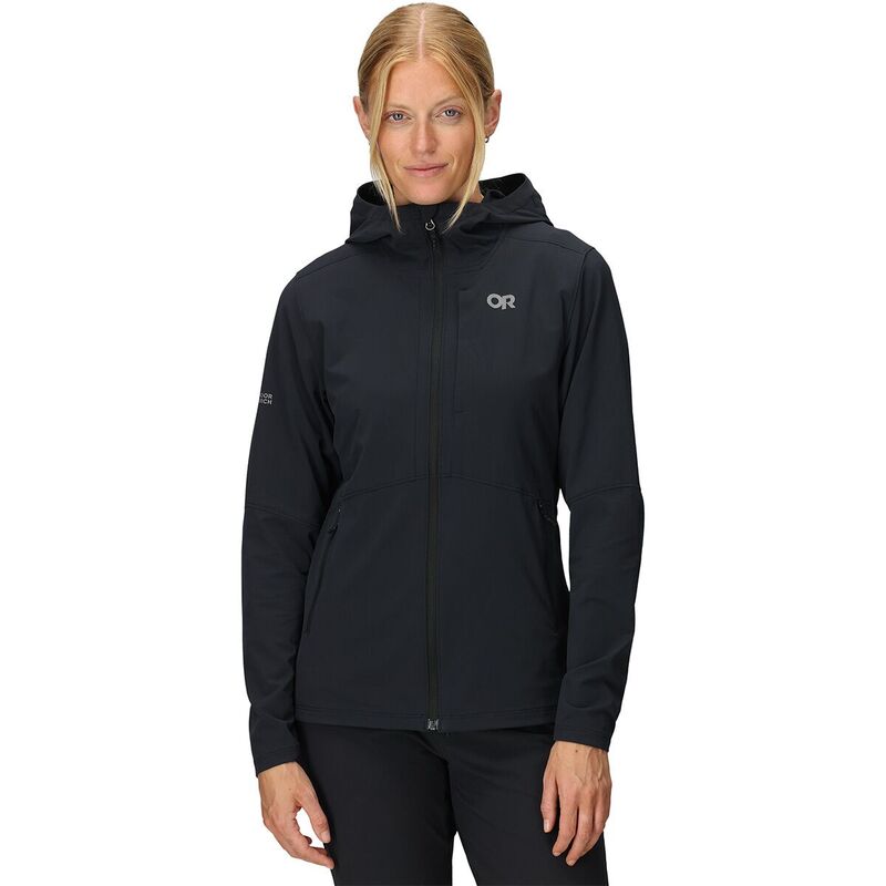 アウトドア問い合わせ レディース アウター 上衣・上衣 フーデッドジャケット 上衣 Outdoor Research Ferrosi Hooded Jacket - Women\u0027s Black 黒いこと レディースファッション-コート・ジャケット