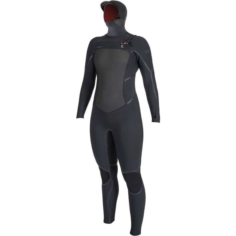 オニール レディース 水泳着 上下書き割り O\u0027Neill Psycho Tech 5.5/4粍 Hooded Chest-Zip Full Wetsuit - Women\u0027s Black/Black 黒いこと
