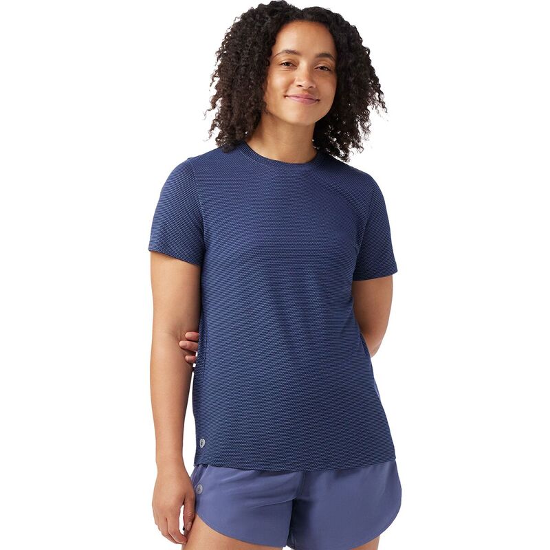 スマートウール レディース トップス Tシャツ メッシュ シャツ Smartwool Active Mesh Shirt - Women's Nightfall Blue/Deep Navy ネイビー