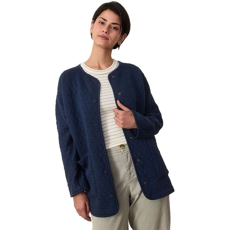 米国海兵隊員 座標軸 レディース アウター 上衣・上衣 上衣 Marine Layer Corbet Longline Jacket - Women\u0027s Indigo Heather ギョリュウモドキ