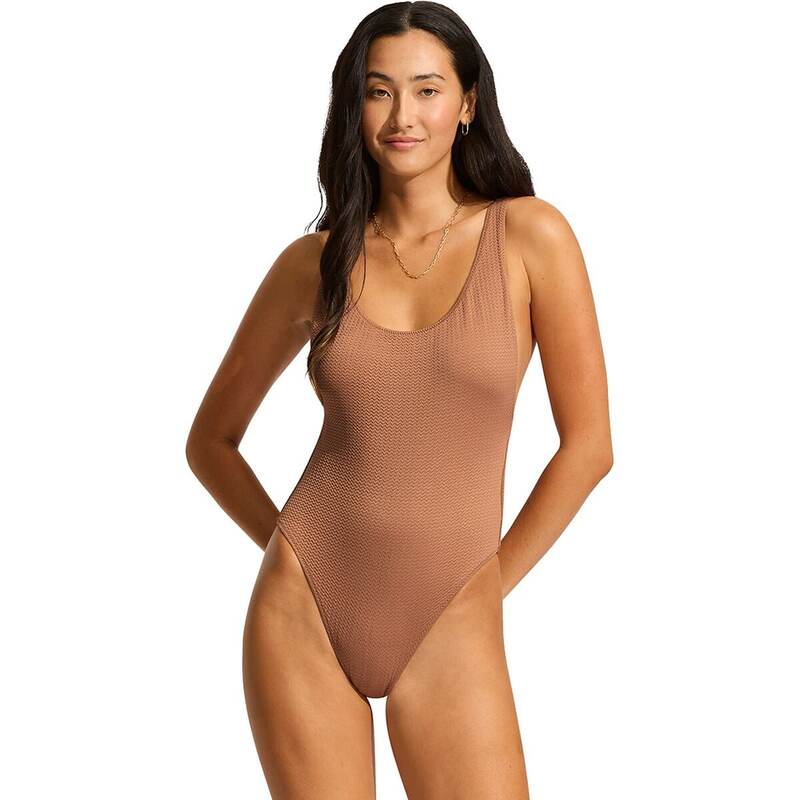 シーフォリー レディース 水着 上下セット Seafolly Retro One Piece Swimsuit - Women's Bronze