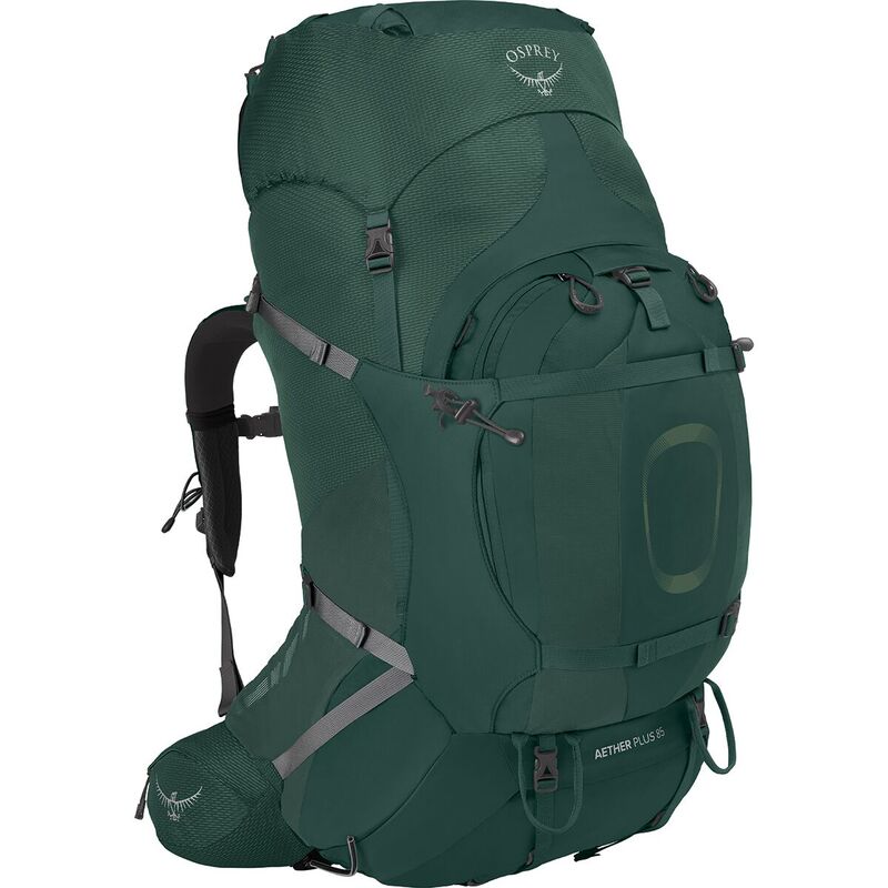 オスプレーパック メンズ 御徒面子 うしろ側容器に並べる・背嚢 足し加える大いさ Osprey Packs Aether Plus 85L Backpack Axo Green 緑であること
