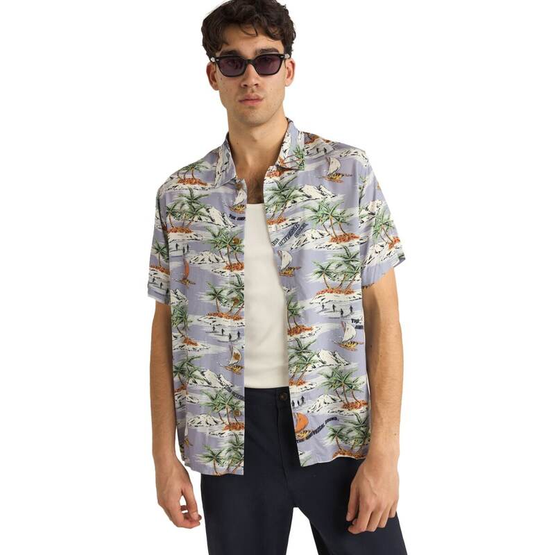 リズム メンズ トップス シャツ 半袖 Rhythm Tropical Short-Sleeve Shirt - Men Mist