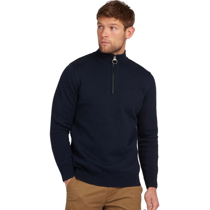 バブアー メンズ アウター 編み物・プルオーバー プルオーバー 綿織物 Barbour Cotton 1/2-Zip Sweater - Men\u0027s Navy 米国海軍