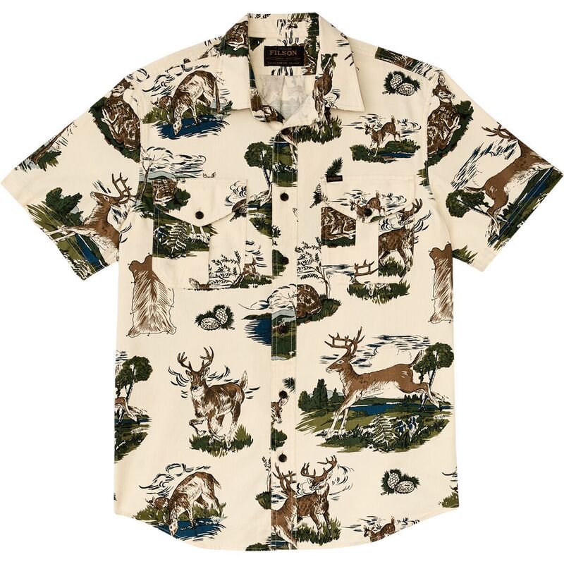 フィルソン メンズ トップス シャツ 半袖 Filson Alaskan Guide Lightweight Short-Sleeve Shirt - Men's VtgWtDeers