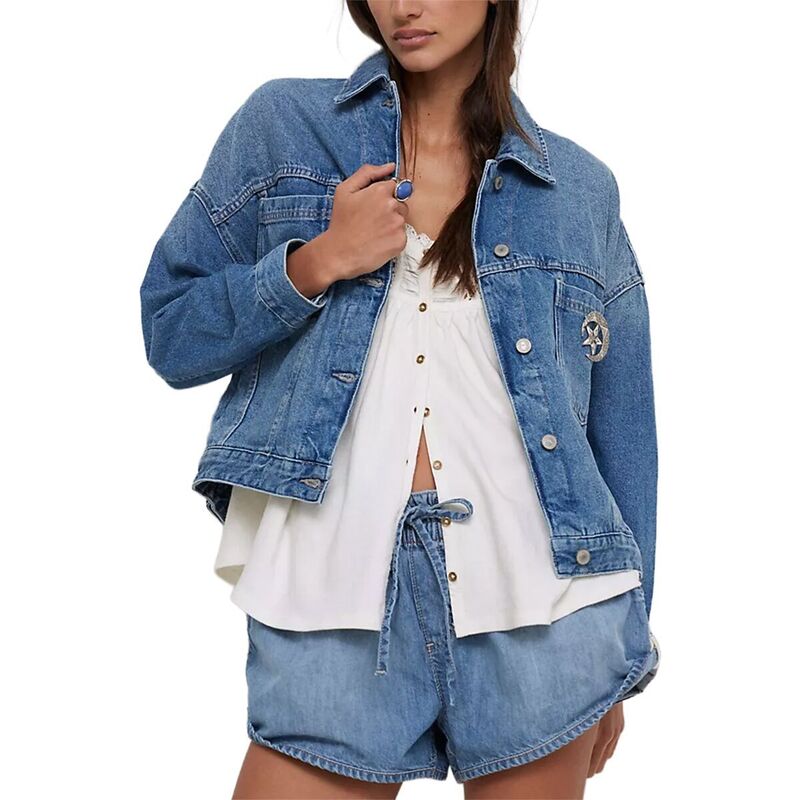 フリーピープル レディース アウター ジャケット・ブルゾン デニム ジャケット Free People Opal Swing Denim Jacket - Women's Cowboy Romance デニム