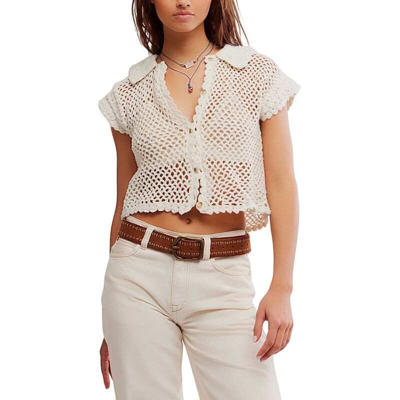フリーピープル レディース トップス Tシャツ Free People Lily Crochet Top - Women's Coconut Milk