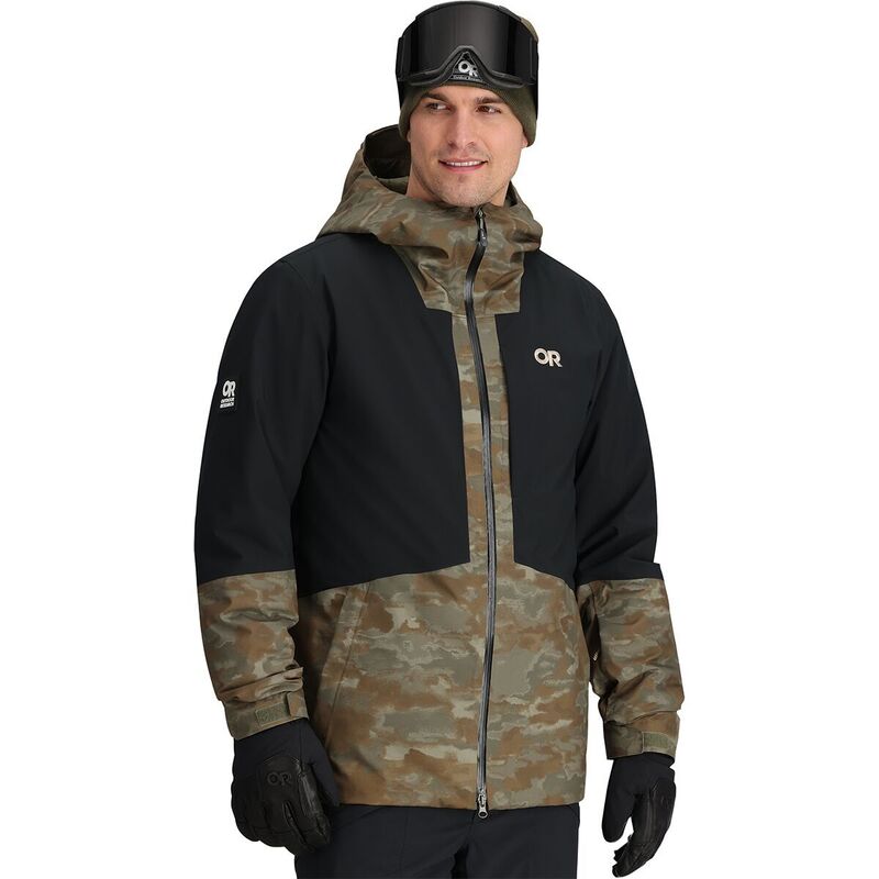 アウトドア問い合わせ メンズ アウター 上衣・上衣 上衣 Outdoor Research Snowcrew Jacket - Men\u0027s Ranger Green Camo/Black 黒いこと