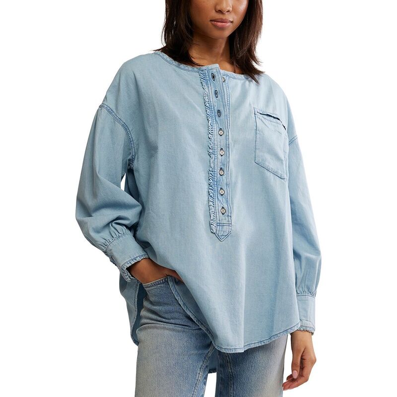フリーピープル レディース トップス Tシャツ デニム Free People Denim Dreaming Pullover - Women's So Soft Light Wash デニム
