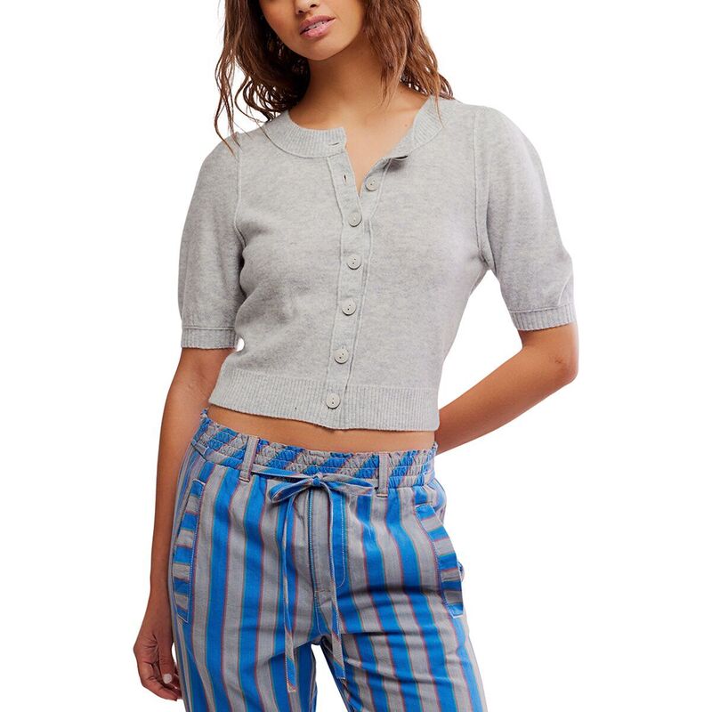 フリーピープル レディース アウター 編み物・プルオーバー Free People Isla Solid Cardi - Women\u0027s Mineral Grey 薄墨色 レディースファッション-ニット・セーター-セーター
