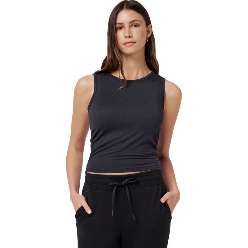 トラビスマヒュー レディース トップス ティーシャツ ティーシャツ TravisMathew Skyline Jersey Tank Top - Women\u0027s Heather Black 黒いこと トップス-レディースファッション-Tシャツ・カットソー
