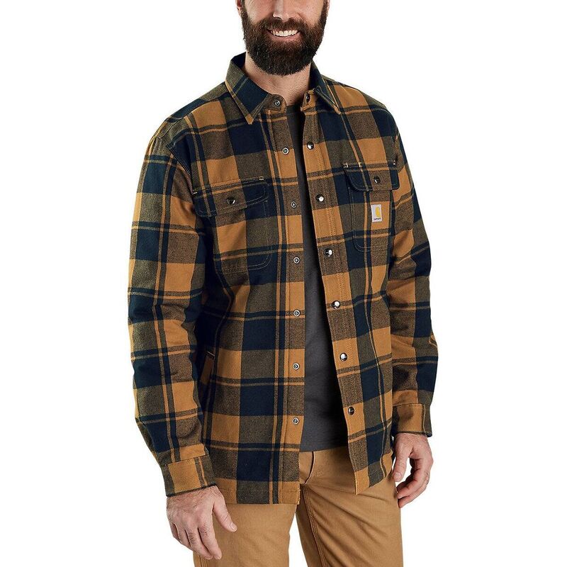 カーハート メンズ トップス シャツ リラックスフィット ジャケット Carhartt Relaxed Fit Flannel Sherpa-Lined Shirt Jacket - Men's Carhartt Brown ブラウン