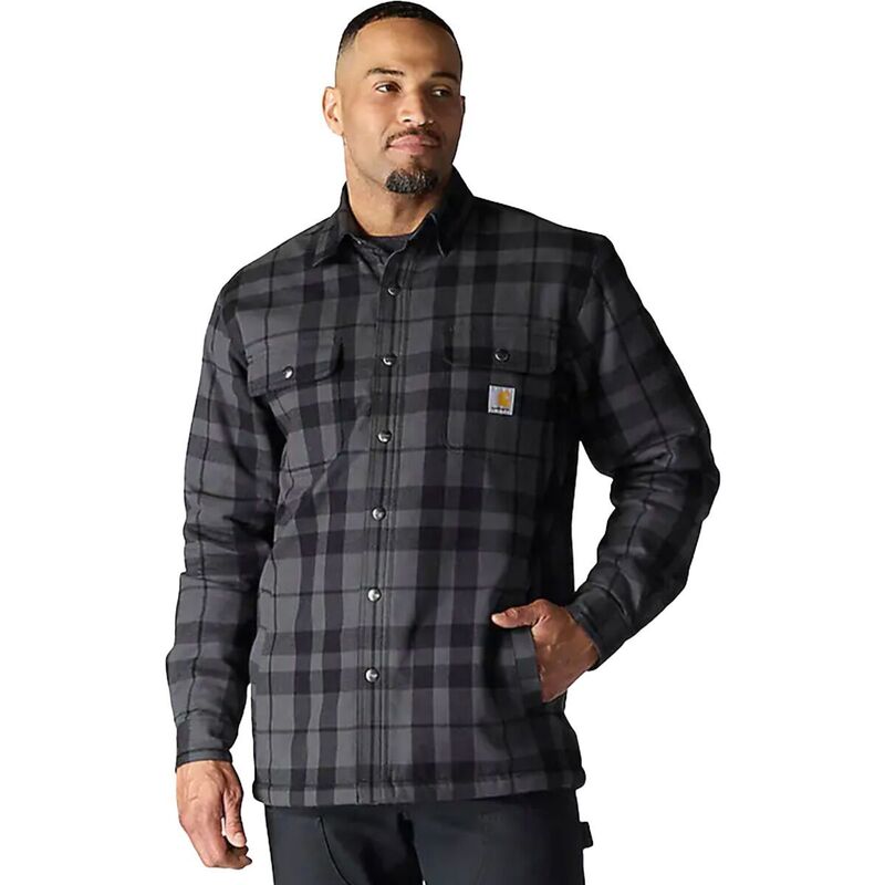 カーハート メンズ トップス シャツ リラックスフィット ジャケット Carhartt Relaxed Fit Flannel Sherpa-Lined Shirt Jacket - Men's Shadow